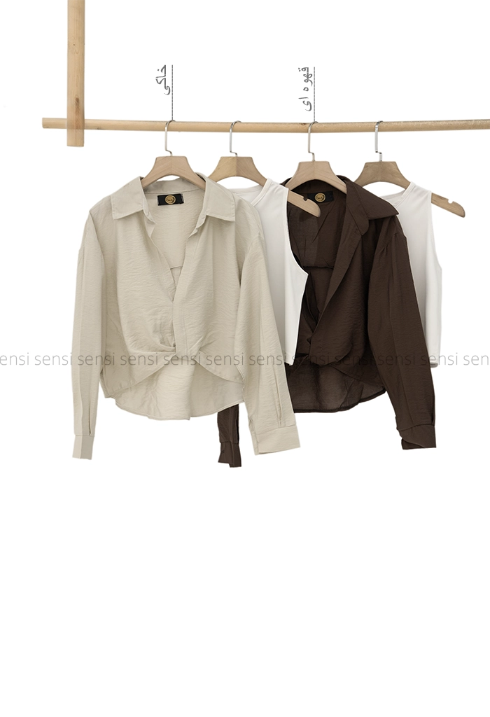 شومیز کراپ دو تیکه پری کد1005683